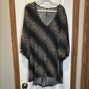 Yummy Plus Colorful Polka Dot Blouse 3X EUC